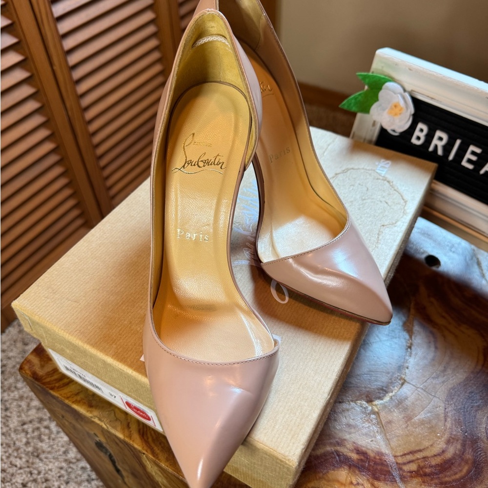 Authentic Christian Louboutin 37 Blush Pink/Taupe high heels - Picture 2 of 16